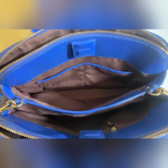 GUC Ralph Lauren Saffiano Leather Work Tote Royal Blue - Picture 6 of 10